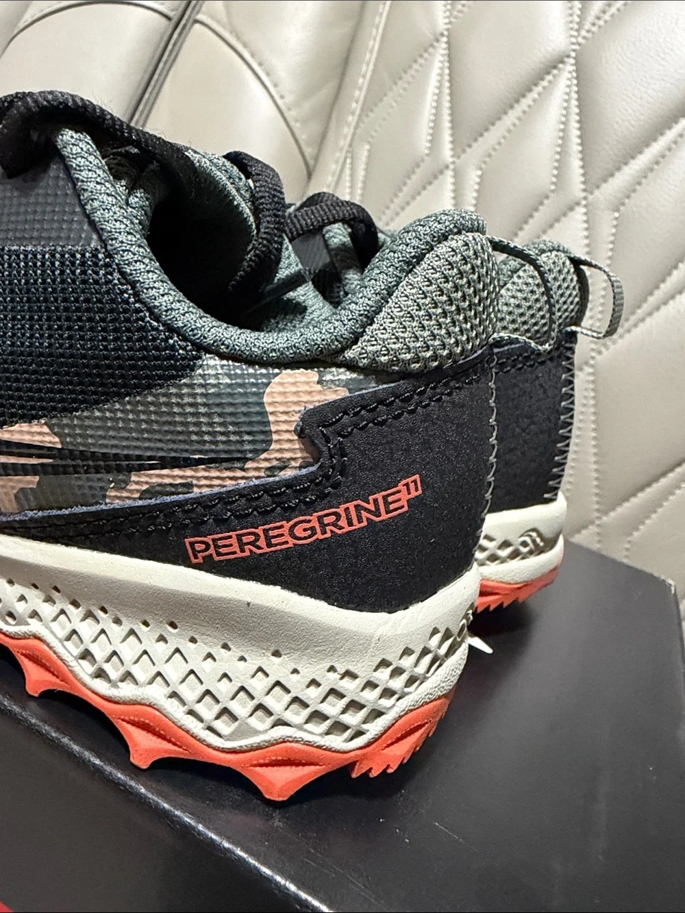 Saucony PEREGRINE11 Kids Black and Coral Trail Sneakers